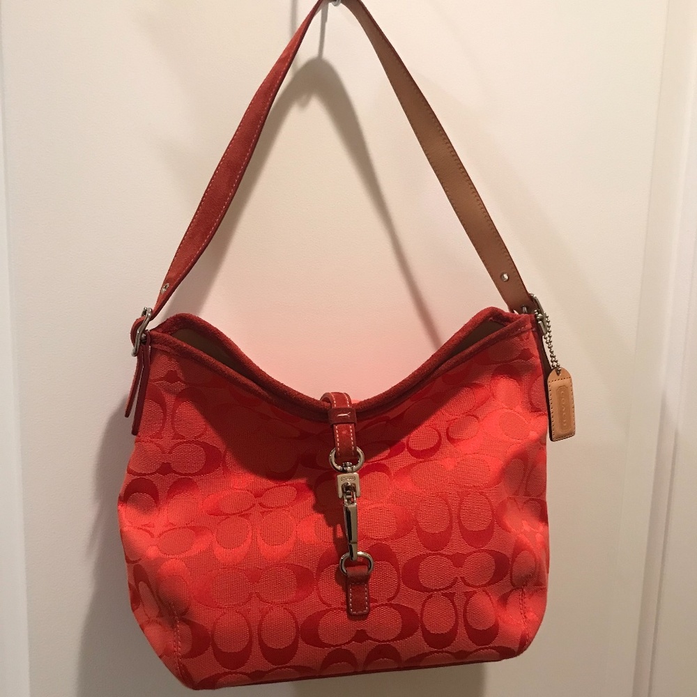 COPY - Coral Coach Hobos Purse with Lobster clamp